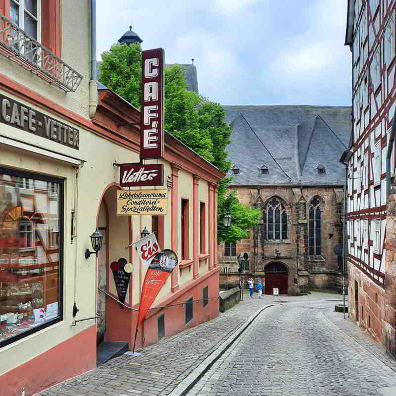 Cafe Vetter mit Blick auf die Universitätskirche
